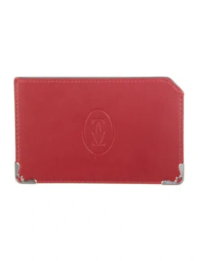 Pre-owned Cartier Leather Bifold Wallet W/ Tags In Red