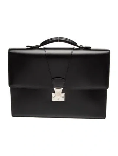 Pre-owned Cartier Leather Briefcase In Black