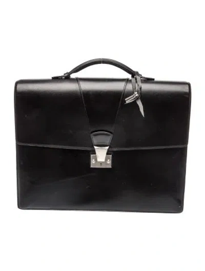 Pre-owned Cartier Leather Briefcase In Black