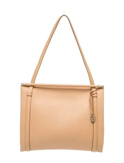 Pre-owned Cartier Leather Cabochon Tote In Neutrals