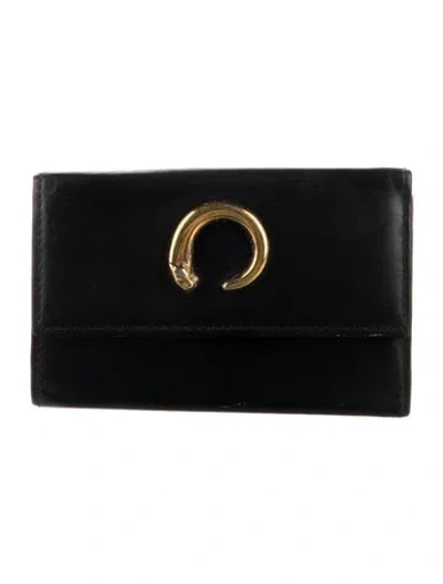 Pre-owned Cartier Leather Card Holder In Black