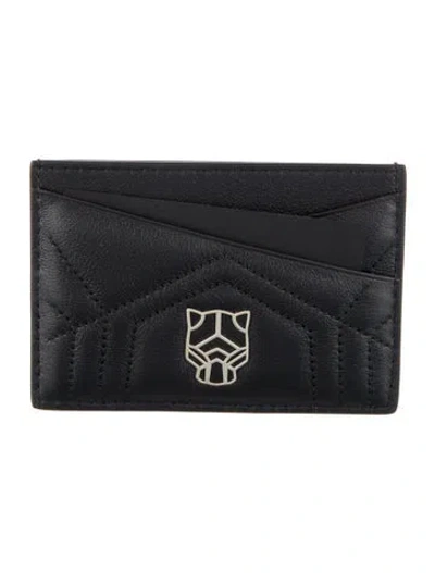 Pre-owned Cartier Leather Card Holder In Black