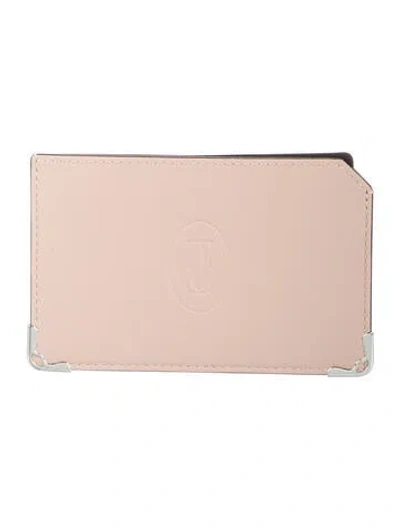Pre-owned Cartier Leather Card Holder W/ Tags In Neutral