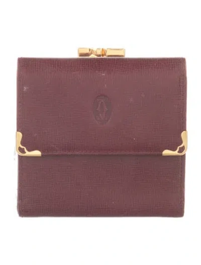 Pre-owned Cartier Leather Coin Pouch In Multi