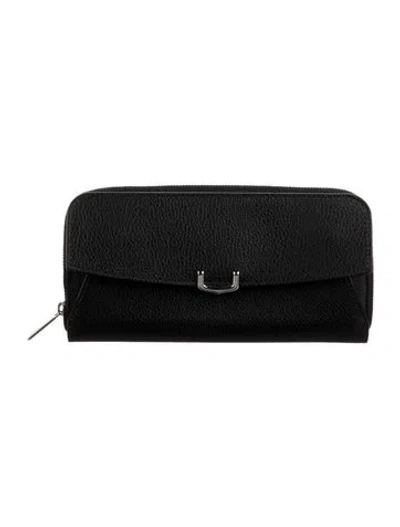 Pre-owned Cartier Leather Continental Wallet In Black