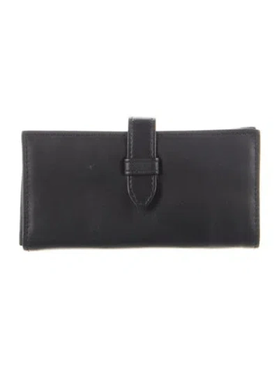Pre-owned Cartier Leather Continental Wallet In Black