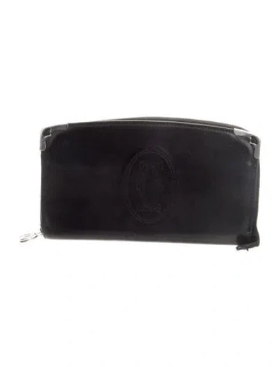 Pre-owned Cartier Leather Continental Wallet In Brown