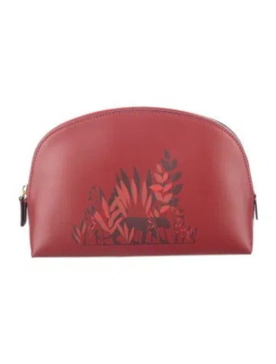 Pre-owned Cartier Leather Cosmetic Bag In Red