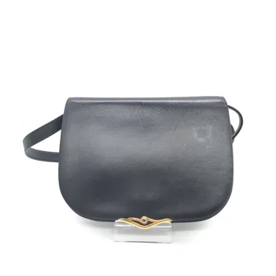 Pre-owned Cartier Leather Crossbody Bag With Women's Sapphire () In Black