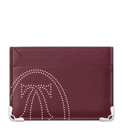 Cartier Leather Double Must De  Card Holder In Red