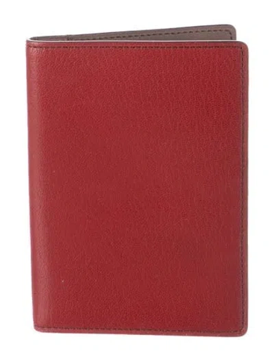 Pre-owned Cartier Leather Fold Closure Passport Holder In Red