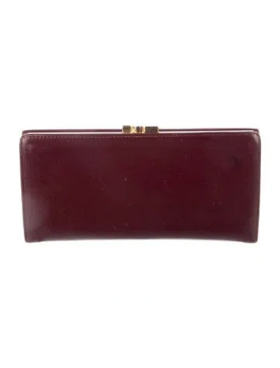 Pre-owned Cartier Leather French Purse In Burgundy