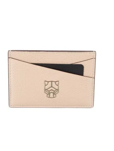 Pre-owned Cartier Leather Graphic Print Card Holder In Neutrals