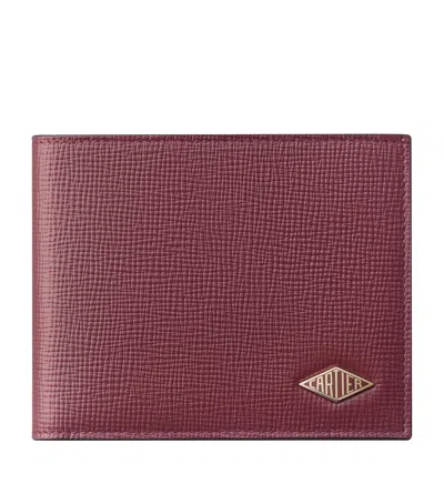 Cartier Leather Losange Bifold Wallet In Burgundy