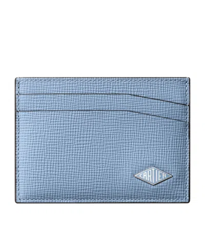 Cartier Leather Losange Card Holder In Blue