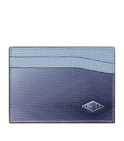 Cartier Leather Losange Card Holder In Blue
