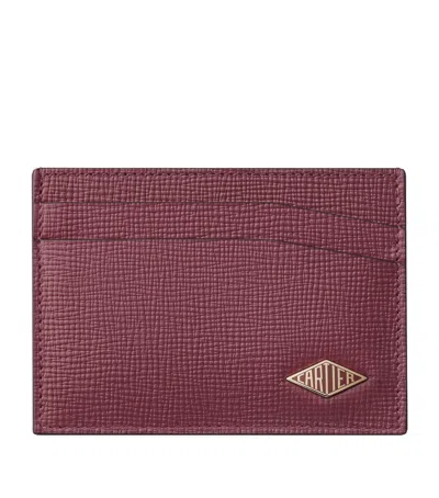Cartier Leather Losange Card Holder In Burgundy