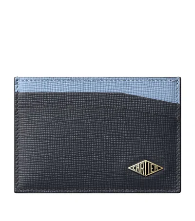 Cartier Leather Losange Two-tone Bifold Card Holder In Blue