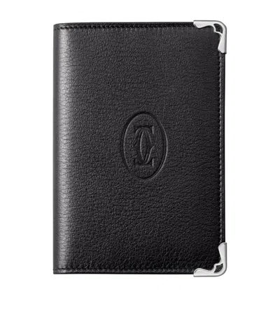 Cartier Leather Must De  Business Card Holder In Gray