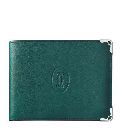 Cartier Leather Must De  Card Holder In Green