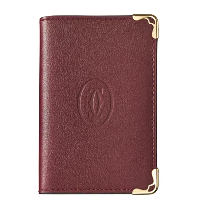 Cartier Leather Must De  Card Holder In Red