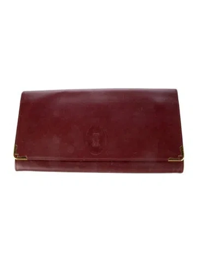 Pre-owned Cartier Leather Organizer In Burgundy