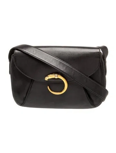 Pre-owned Cartier Leather Panthère C In Black