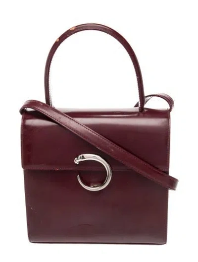 Pre-owned Cartier Leather Panthère C In Burgundy