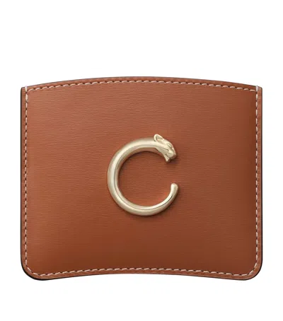 Cartier Leather Panthère De  Card Holder In Brown