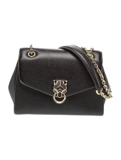 Pre-owned Cartier Leather Panthere Graphique In Black