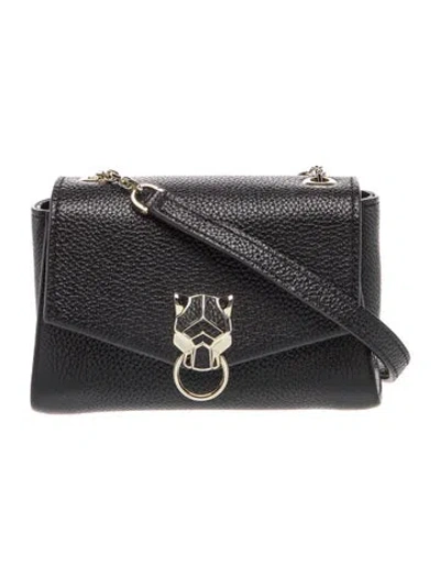 Pre-owned Cartier Leather Panthere Graphique Micro In Black