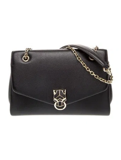 Pre-owned Cartier Leather Panthere Graphique Mini In Black