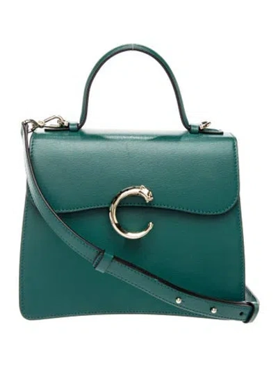 Pre-owned Cartier Leather Panthère Small In Blue/green