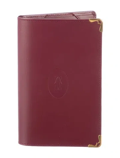 Pre-owned Cartier Leather Passport Holder W/ Tags W/ Tags In Red