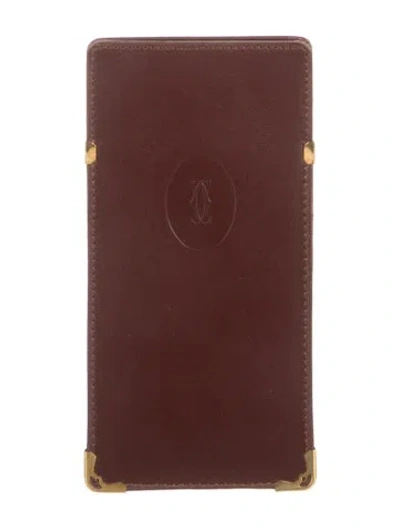 Pre-owned Cartier Leather Passport Holder. W/tags In Red