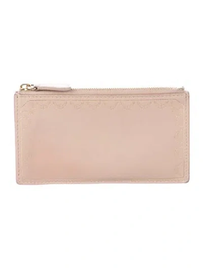 Pre-owned Cartier Leather Patterned Card Holder In Neutrals