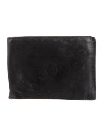 Pre-owned Cartier Leather Printed Wallet In Black