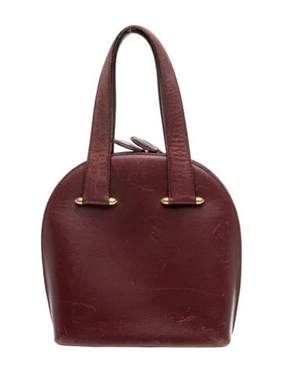 Pre-owned Cartier Leather Shoulder Bag In Burgundy
