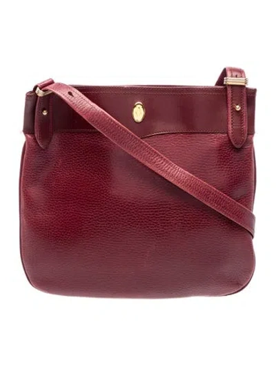 Pre-owned Cartier Leather Shoulder Bag In Burgundy
