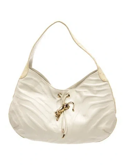 Pre-owned Cartier Leather Shoulder Bag In Neutrals