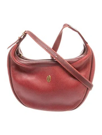 Pre-owned Cartier Leather Shoulder Bag In Red
