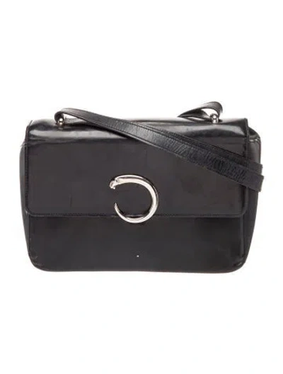 Pre-owned Cartier Leather Shoulder Bag Vintage In Black