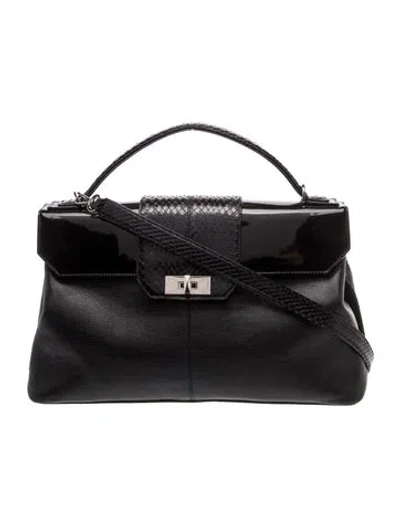 Pre-owned Cartier Leather Top Handle Bag In Black