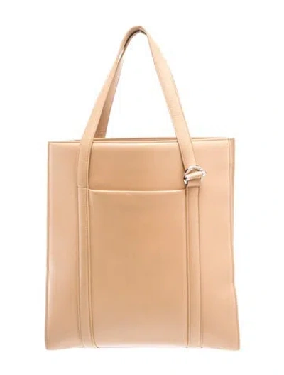 Pre-owned Cartier Leather Tote In Neutrals