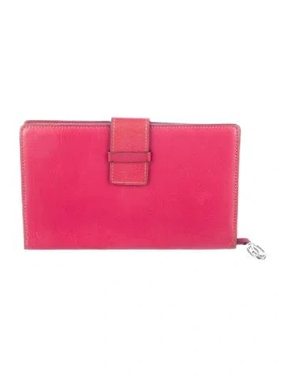 Pre-owned Cartier Leather Trifold Wallet In Pink