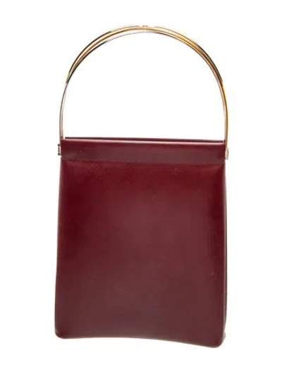 Pre-owned Cartier Leather Trinity In Burgundy