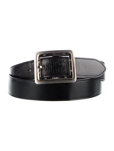 Pre-owned Cartier Leather Waist Belt In Brown
