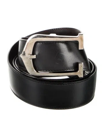 Pre-owned Cartier Leather Waist Belt In Brown
