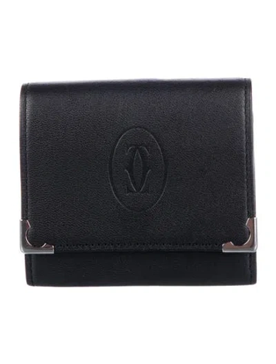 Pre-owned Cartier Leather Wallet In Black
