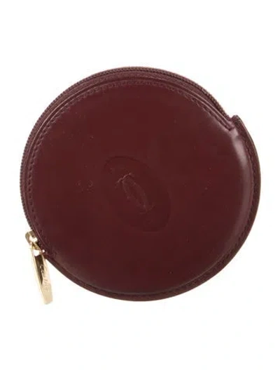 Pre-owned Cartier Leather Wallet In Burgundy